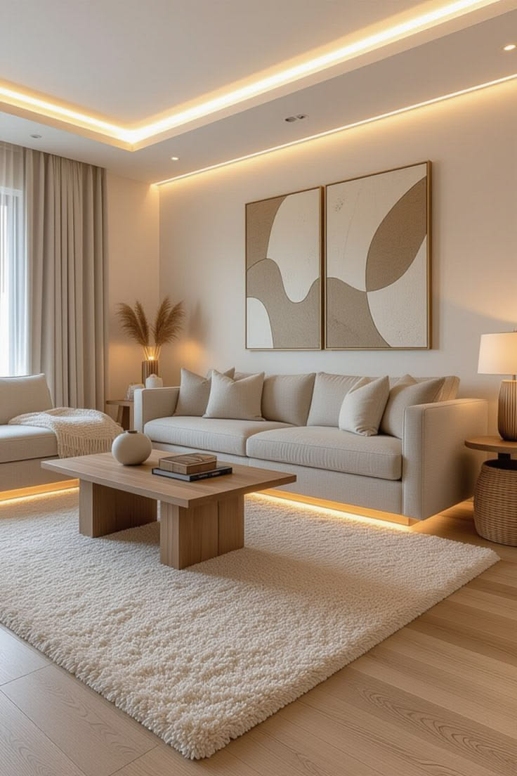 Soft glow, softer sofa.
